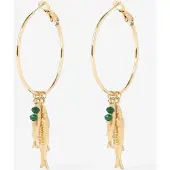 Sissy-Boy Gold plated hoop oorbellen met vissen