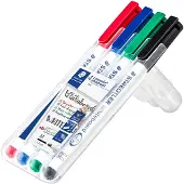 Staedtler Lumocolor Whiteboard-marker Kleurenassortiment Medium Ronde punt Viltstift 4 Stuks