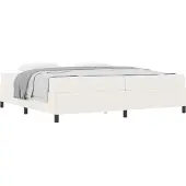 vidaXL Bedframe met matras Crème 200 x 200 cm Stof