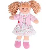 Bigjigs Stoffen Pop Poppy - - Blonde Meisjespop - 28 cm