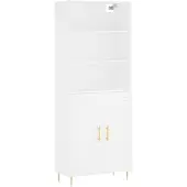 Syfax Hoge kast 69,5x34x180 cm bewerkt hout wit