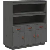 Syfax Hoge kast 100x40x108,5 cm massief grenenhout grijs
