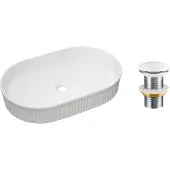 Comad Beyond waskom met ribbel 56x36cm met clickwaste wit