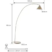 LINDBY Vloerlampe , Triangolo, Beige, Woonkamer, Metaal, Modern