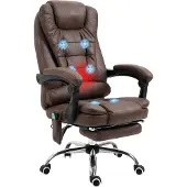 Vinsetto -Bürostuhl mit Massagefunktion-Polyester, Schaumstoff-65B x 70T x 111-119H cm-Braun