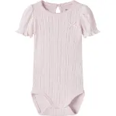 Name it Body k/ä - NbfHappy - Cradle Pink m. Lochmuster - - 74 - Body K/Ä