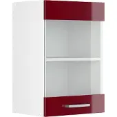 Vicco R-Line Glazen keukenkast – 40 cm Rode hoogglans