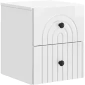 vidaXL Muurbevestigde Nachttafel Hoogglans Wit 33 x 34,5 x 40 cm