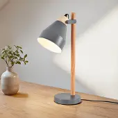 LumenXL Tafellamp met kantelbare spot en houten details - Cally