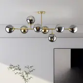 LumenXL Design plafondlamp goud met smoke glazen bollen - Osem