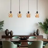 LumenXL 4-lichts hanglamp Sanford - amber glas