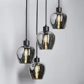LumenXL 4-lichts hanglamp met smoke glas - Raleigh