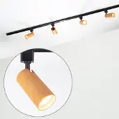 LumenXL 1-fase railsysteem set van 1,5 meter met Loek spots, zwart mahonie houtlook