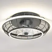 LumenXL Zwarte plafondventilator Lilu met geïntegreerde LEDs
