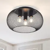 LumenXL 3-lichts plafondlamp Caia van zwart metaal