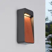 LumenXL Wandlamp Fico voor buiten - hout, antraciet