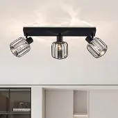 LumenXL 3-lichts plafondlamp met smoke glas en draaibare spots - Diya