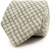 Tresanti | GUERALDO | Silk tie with a rough check pattern | groen