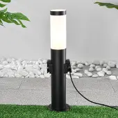 LumenXL RVS staande buitenlamp met 2 stopcontacten Jardin - rond