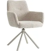 Furnihaus - Wald - Draaibare - Eetkamerstoel met armleuning - Beige - 360°