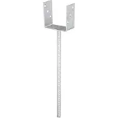 GAH Alberts U-Pfostenträger ETA-10/0210 101x100x400x60mm feuerverzinkt mit extra langem Betonanker