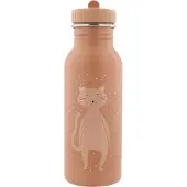Trixie Drinkfles - Mrs. Cat - RVS Waterfles voor kinderen - 500ml - Lekvrije Fles - Roze - Kat