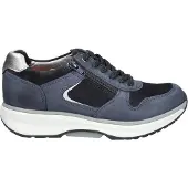 Xsensible New Jersey: comfortabele instappers, sneakers, marineblauw, leer, extra brede pasvorm (GX) - dames schoenen. Comfortabele veterschoenen, blauw, leer (stretchleer)