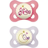 Mam - Original Night Silk 2p Box V - Pink - 0-6m
