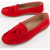 Purapiel (Rood, 39) Leren Loafers Voor Dames. Meilis3 103044