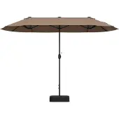 Costway Dubbele Rechthoekige Parasol 396x201x240 cm – Grijs