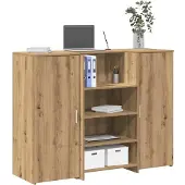 vidaXL Receptiebalie 135x50x103,5cm bewerkt hout artisanaal eikenkleur