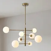 LumenXL 8-lichts plafondlamp Oito - goud en melkwit glas