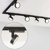 LumenXL 1-fase railsysteem van 3 meter met zwarte Colle spots 3000K