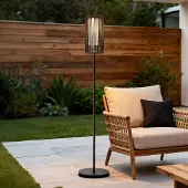 LumenXL Solar staande lamp Chara met gevlochten design - zwart