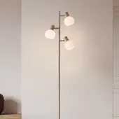 LumenXL Vloerlamp Pieta met 3 draaibare spots in melkwit glas