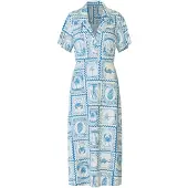 Object Blousejurk 'OBJVIMA' blauw / lichtgrijs