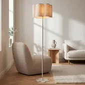 LumenXL Vloerlamp Hiros beige met linnen kap