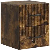 vidaXL Muurbevestigde Nachttafel Gerookt eiken 34,5 x 33 x 40 cm