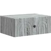 vidaXL Muurbevestigde Nachttafel Grijs sonoma 49 x 34,5 x 20 cm