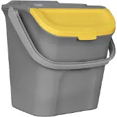Stefanplast Stapelbare afvalbak ‘Basta’ - Geel - Sterk & Ruimtebesparend - Afval scheiden