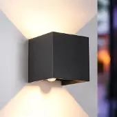 LumenXL Moderne buitenlamp Daniel zwart met bewegings- en dag/nacht sensor