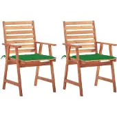 Syfax Tuinstoelen 2 st met kussens massief acaciahout