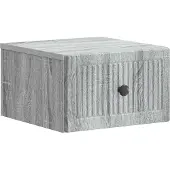 vidaXL Muurbevestigde Nachttafel Grijs sonoma 33 x 34,5 x 20 cm