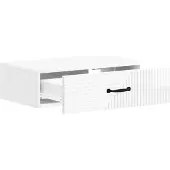 vidaXL Wandgemonteerde Zijtafel Hoogglans Wit 59 x 34,5 x 17 cm