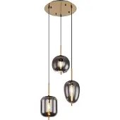 Globo Lighting Gouden hanglamp Blacky I 3-lichts