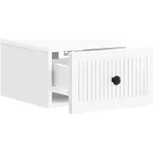 vidaXL Muurbevestigde Nachttafel Hoogglans Wit 33 x 34,5 x 20 cm