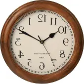OEM Houten wandklok met retro-design, 11 inch - Bruin