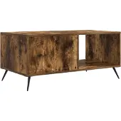 vidaXL Salontafel Gerookt eiken 90 x 50 x 40 cm Bewerkt hout