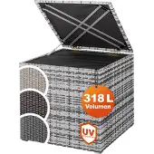 Casaria Polyrotan kussenbox Grijs 318L