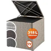 Casaria Polyrotan kussenbox Crème 318L